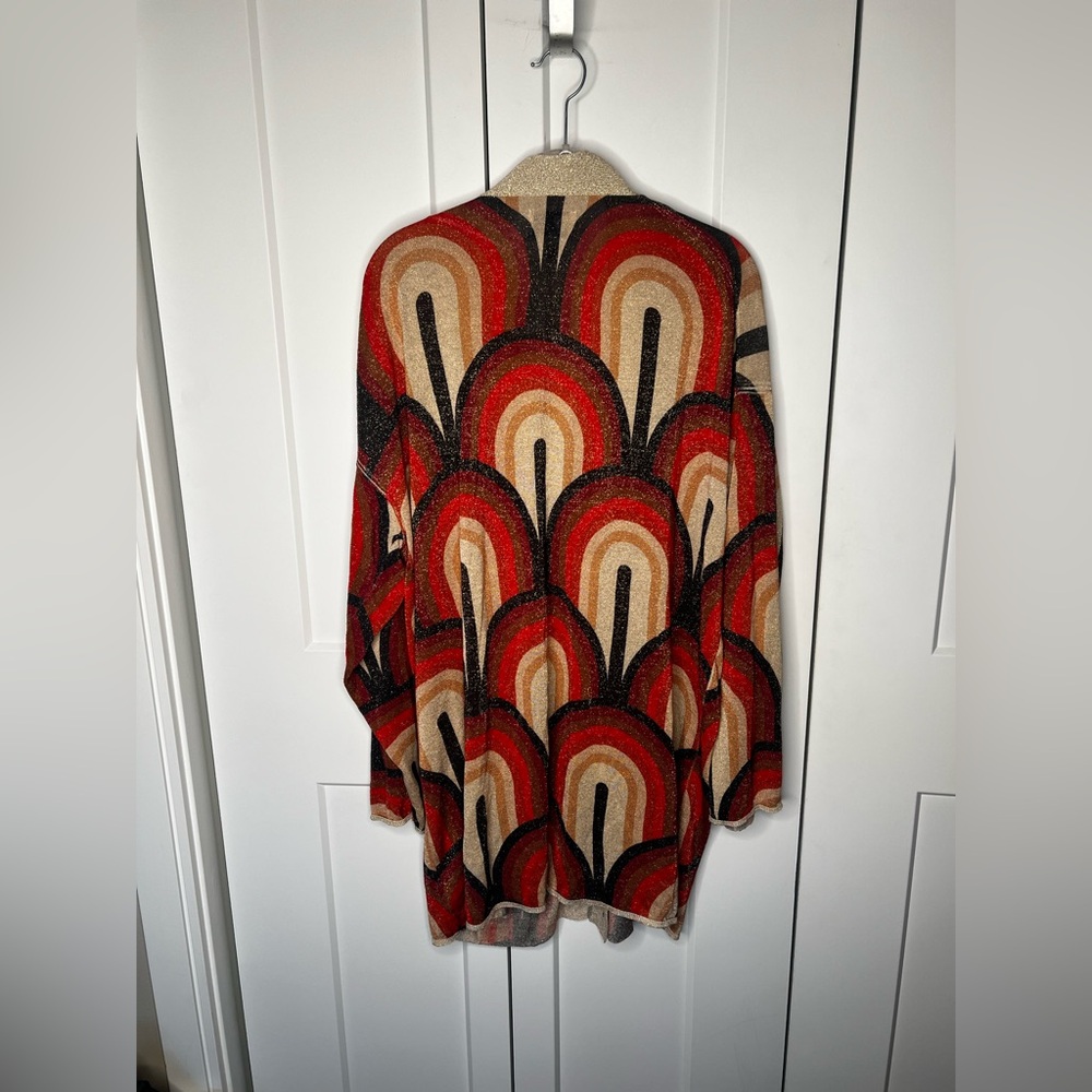 FINAL SALE Lita by Ciara Glitter Geometric Duster Cardigan Sweater Large - Picture 6 of 7